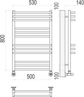 Полотенцесушитель водяной Terminus Нойс П12 500х800