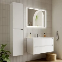 Мебель для ванной комнаты Sancos Cento 90 см белый глянец