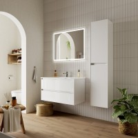 Мебель для ванной комнаты Sancos Cento 90 см белый глянец