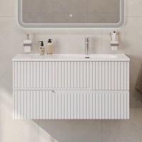 Тумба с раковиной Cezares Duet 100 R bianco lucido, раковина Cezares CZR-8095-100-R