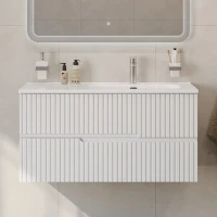 Тумба с раковиной Cezares Duet 100 R bianco lucido, раковина Cezares CZR-8095-100-R