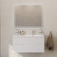 Тумба с раковиной Cezares Duet 100 R bianco lucido, раковина Cezares CZR-8095-100-R