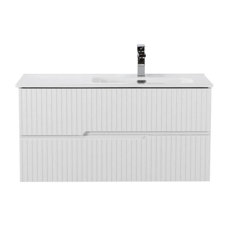 Тумба с раковиной Cezares Duet 100 R bianco lucido, раковина Cezares CZR-8095-100-R