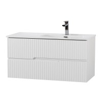 Тумба с раковиной Cezares Duet 100 R bianco lucido, раковина Cezares CZR-8095-100-R