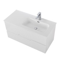 Тумба с раковиной Cezares Duet 100 R bianco lucido, раковина Cezares CZR-8095-100-R