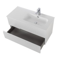 Тумба с раковиной Cezares Duet 100 R bianco lucido, раковина Cezares CZR-8095-100-R
