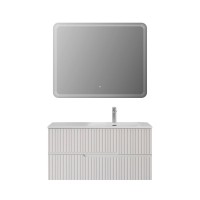 Тумба с раковиной Cezares Duet 100 R bianco lucido, раковина Cezares CZR-8095-100-R