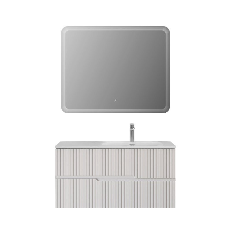 Тумба с раковиной Cezares Duet 100 R bianco lucido, раковина Cezares CZR-8095-100-R