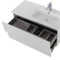 Тумба с раковиной Cezares Duet 100 R bianco lucido, раковина Cezares CZR-8095-100-R