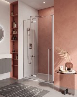 Душевая дверь в нишу Cezares Liner B-12 L 120 см, профиль хром, стекло прозрачное