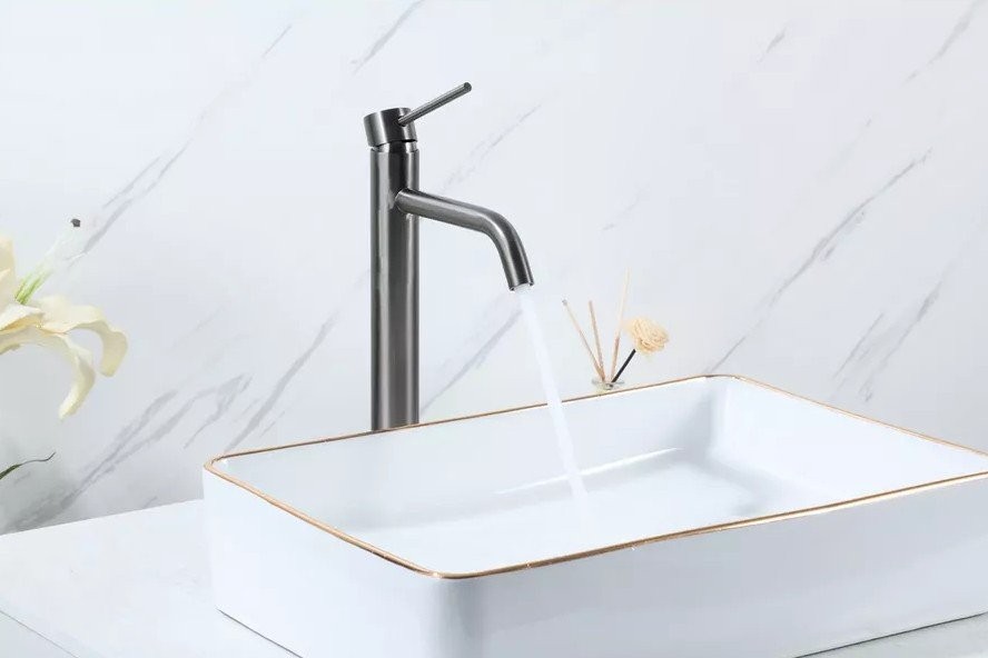 Смеситель для раковины Frap H807-9 F10807-29 оружейная сталь