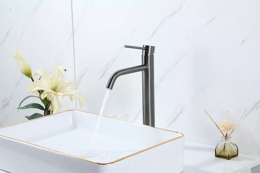 Смеситель для раковины Frap H807-9 F10807-29 оружейная сталь