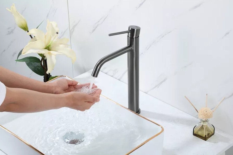 Смеситель для раковины Frap H807-9 F10807-29 оружейная сталь