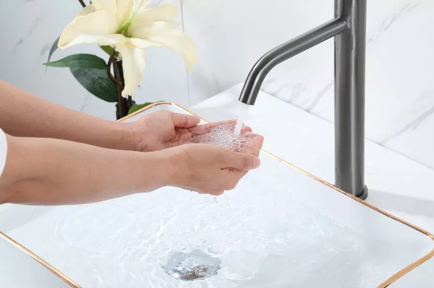 Смеситель для раковины Frap H807-9 F10807-29 оружейная сталь