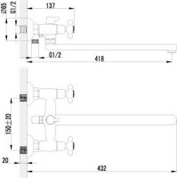 Универсальный смеситель Lemark Standard LM2112C