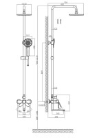Душевая стойка D&K Bayern.München DA1563701B18 хром