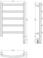 Полотенцесушитель электрический Сунержа Галант 3.1 31-6001-6040 70x45 см, подключение справа, матовый черный, лесенка