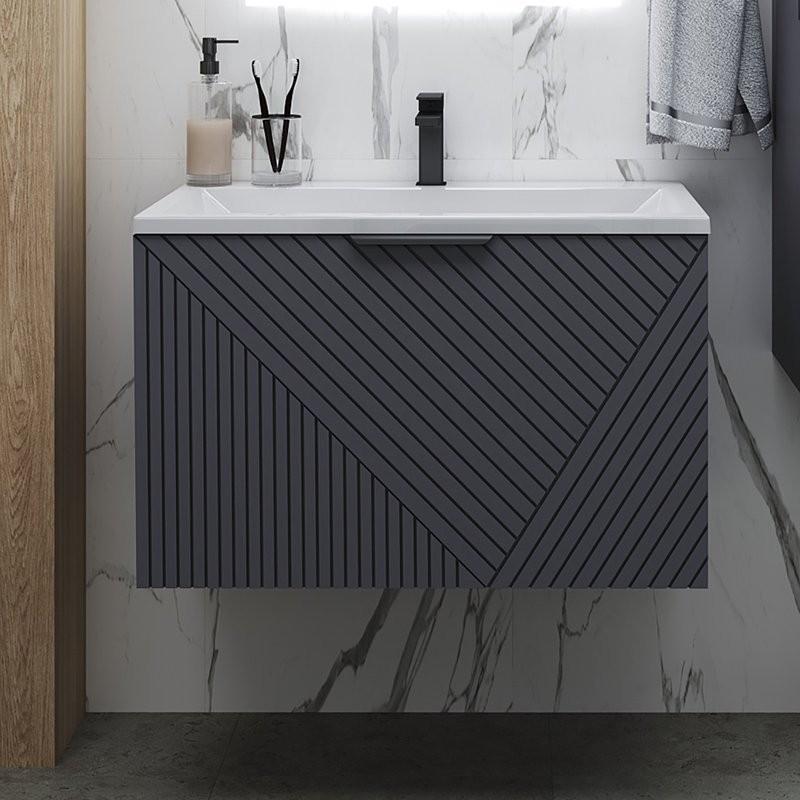 Тумба с раковиной Grossman Блисс 70 матовый графит