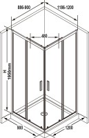 Душевой уголок Ravak Blix Slim BLSRV2K 120x90, профиль черный