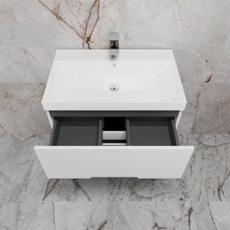 Тумба с раковиной Style Line Матис 70 напольная, белая матовая