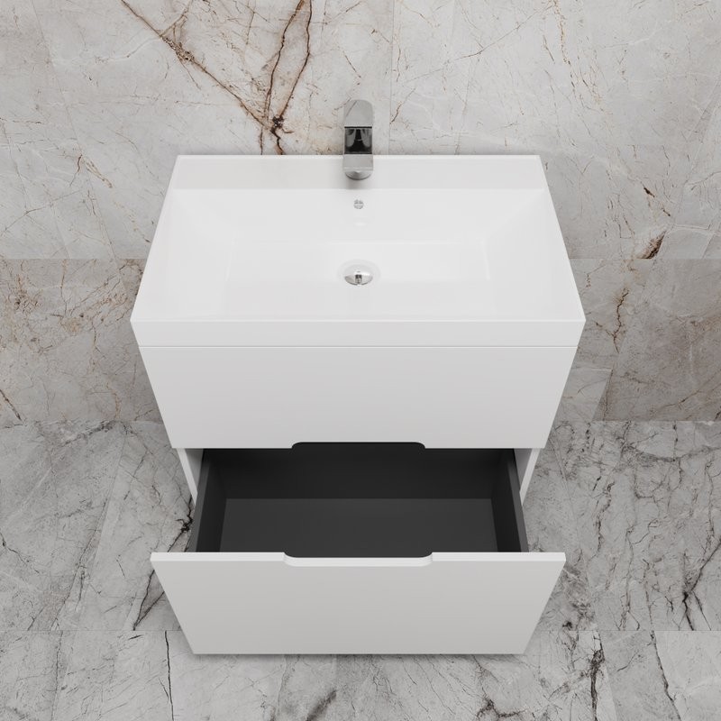 Тумба с раковиной Style Line Матис 70 напольная, белая матовая