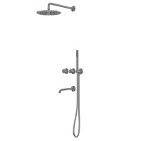 Душевой комплект Abber Wasser Kreis 316 AF8150BGG С ВНУТРЕННЕЙ ЧАСТЬЮ, брашированная оружейная сталь