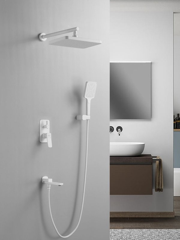 Душевая система / Тропический душ со смесителем встраиваемая Shevanik S9935C, белый