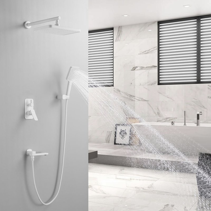 Душевая система / Тропический душ со смесителем встраиваемая Shevanik S9935C, белый