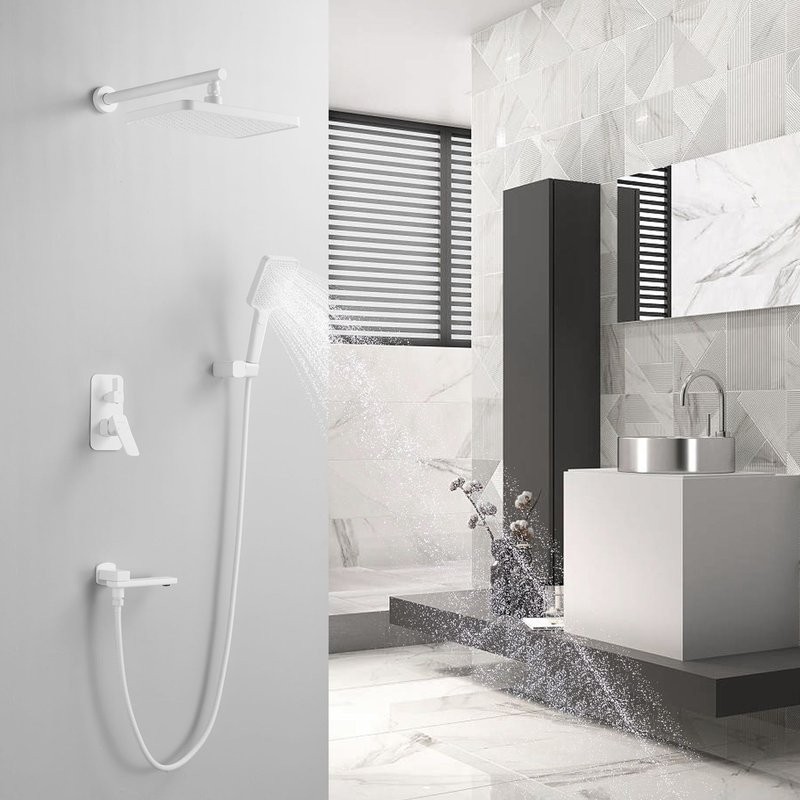 Душевая система / Тропический душ со смесителем встраиваемая Shevanik S9935C, белый