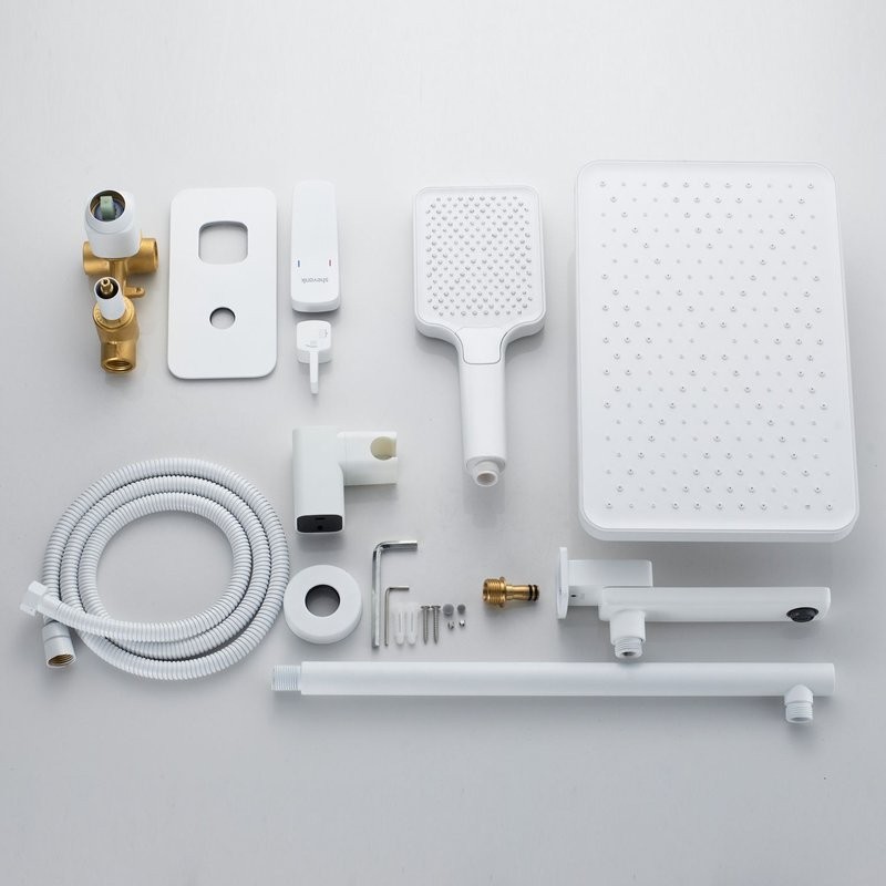 Душевая система / Тропический душ со смесителем встраиваемая Shevanik S9935C, белый