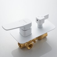 Душевая система / Тропический душ со смесителем встраиваемая Shevanik S9935C, белый