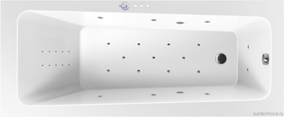 Акриловая ванна Excellent Ava Ultra Nano 160x70 см, встраиваемая, с гидромассажем, белая, с каркасом, со сливом-переливом