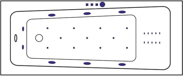 Акриловая ванна Excellent Ava Ultra Nano 160x70 см, встраиваемая, с гидромассажем, белая, с каркасом, со сливом-переливом