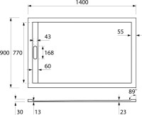 Поддон для душа Cezares Tray TRAY-AS-AH-140/90-30-W 140х90