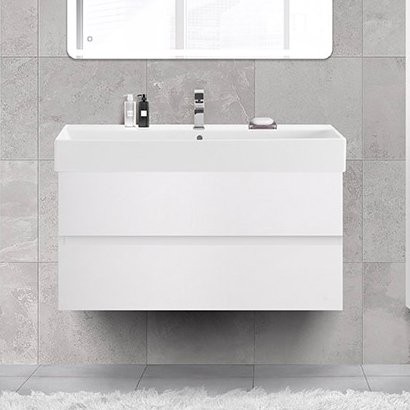 Тумба с раковиной Cezares Molveno 46 100 bianco ghiaccio, с раковиной Cezares CZR-MIL-100-LVB