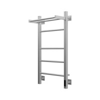 Полотенцесушитель электрический Grota Alto 430х800 NM EL 80x45 см, подключение справа, слева, скрытое подключение справа, матовый хром, лесенка, с полкой