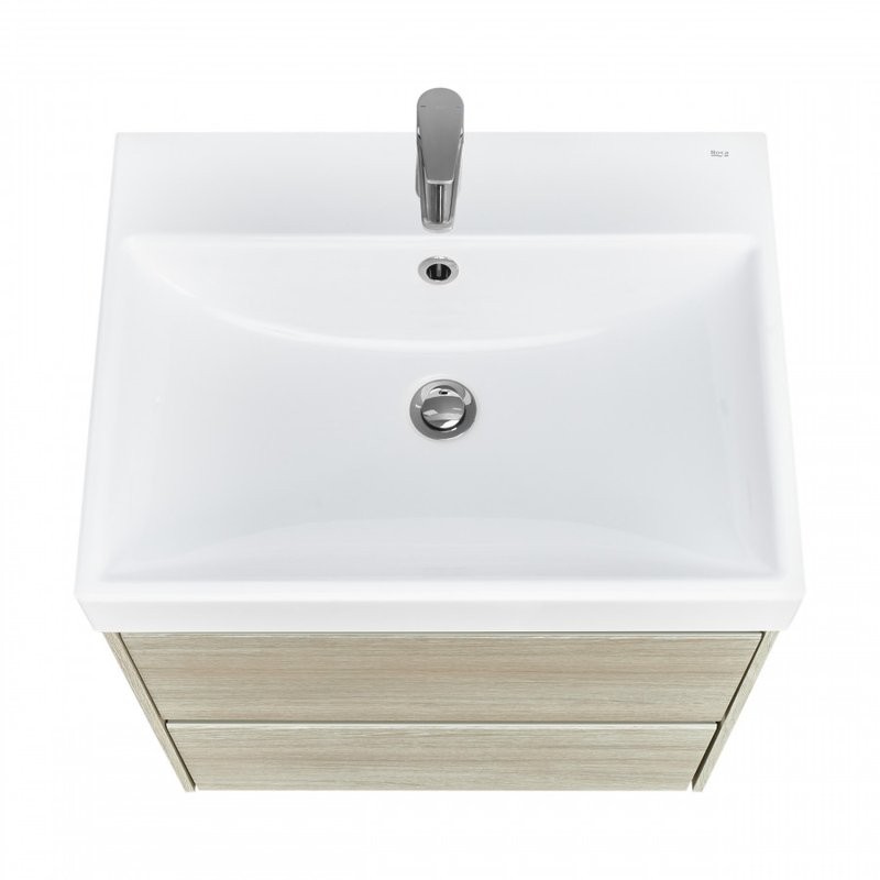 Тумба с раковиной Roca Ona 60 светлый дуб, раковина ZRU9307561