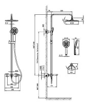 Душевая стойка Cersanit Олива (Oliva) 69002 матовая черная