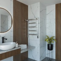 Полотенцесушитель электрический Grota Lore 530х800 NM EL 80x55 см, подключение справа, слева, скрытое подключение справа, матовый хром, лесенка, с полкой