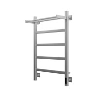 Полотенцесушитель электрический Grota Lore 530х800 NM EL 80x55 см, подключение справа, слева, скрытое подключение справа, матовый хром, лесенка, с полкой