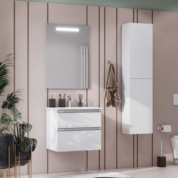 Мебель для ванной комнаты Roca The Gap 60 2 ящика, белый глянец, раковина 32799E000