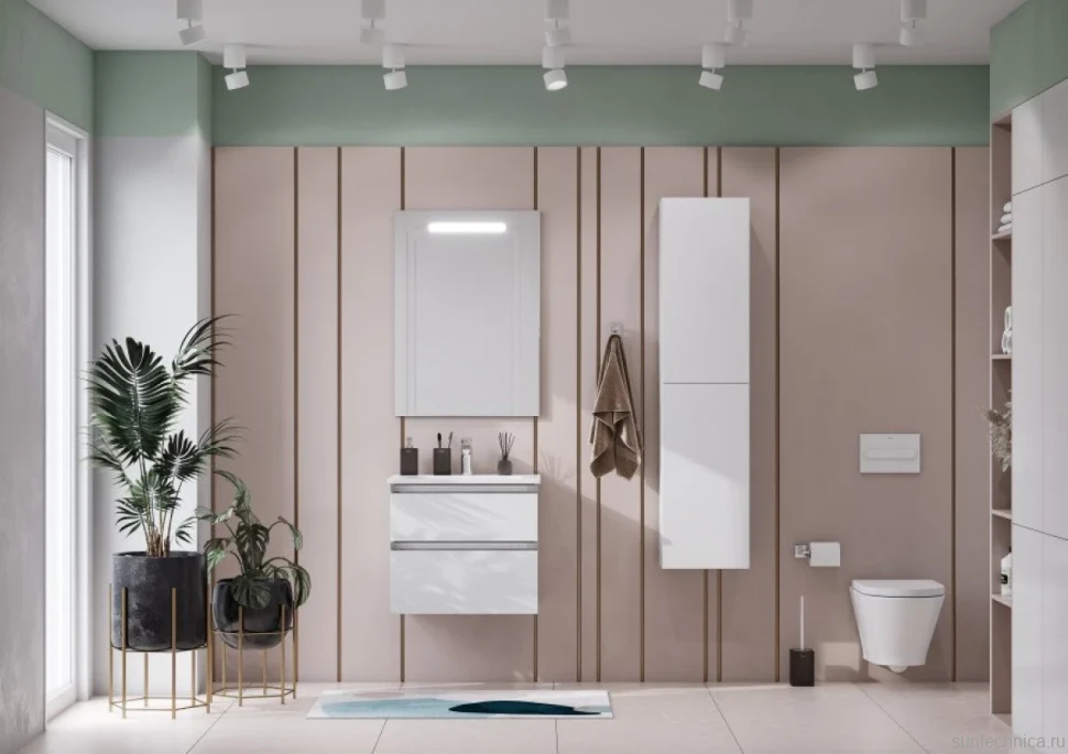 Мебель для ванной комнаты Roca The Gap 60 2 ящика, белый глянец, раковина 32799E000