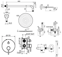 Комплект для ванной Plumberia Selection Ixo KITZXO19CR260 С ВНУТРЕННЕЙ ЧАСТЬЮ, хром