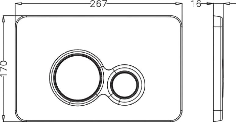 Кнопка смыва для унитаза BETTOSERB Twin 40006457 пластик, цвет белый глянец