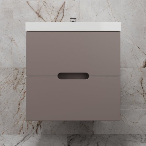 Тумба с раковиной Style Line Матис 60 подвесная, тауп темный