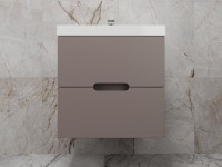 Тумба с раковиной Style Line Матис 60 подвесная, тауп темный