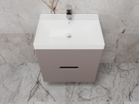 Тумба с раковиной Style Line Матис 60 подвесная, тауп темный