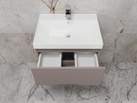 Тумба с раковиной Style Line Матис 60 подвесная, тауп темный