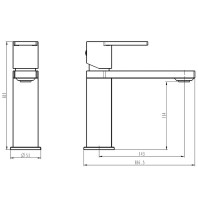 Смеситель для раковины Caprigo Kub 54-020-ner черный