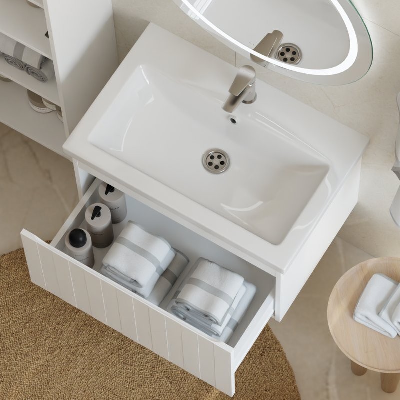 Мебель для ванной комнаты Vigo Finlay 70 подвесная, 1 ящик, матовая белая